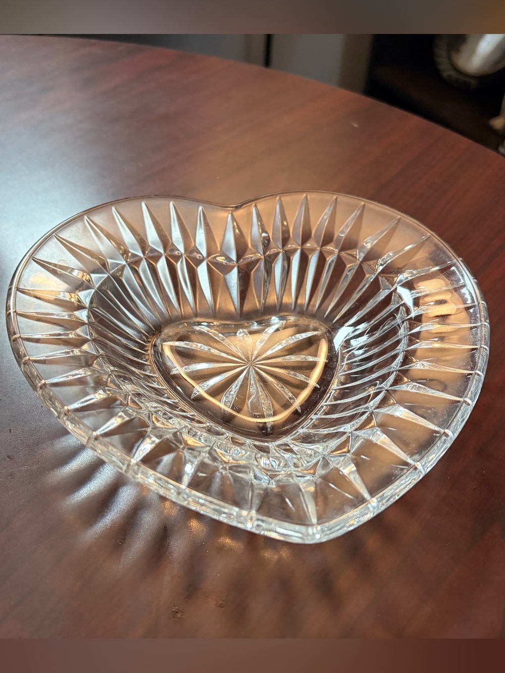 Vintage Mikasa Crystal Desire Heart Dish 7.5”